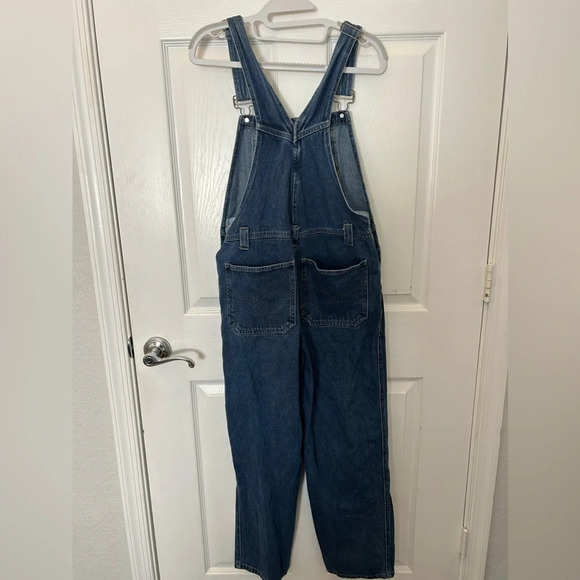 ! Rare 90’s SQUEEZE Cropped Denim Overalls size M - Picture 2 of 8
